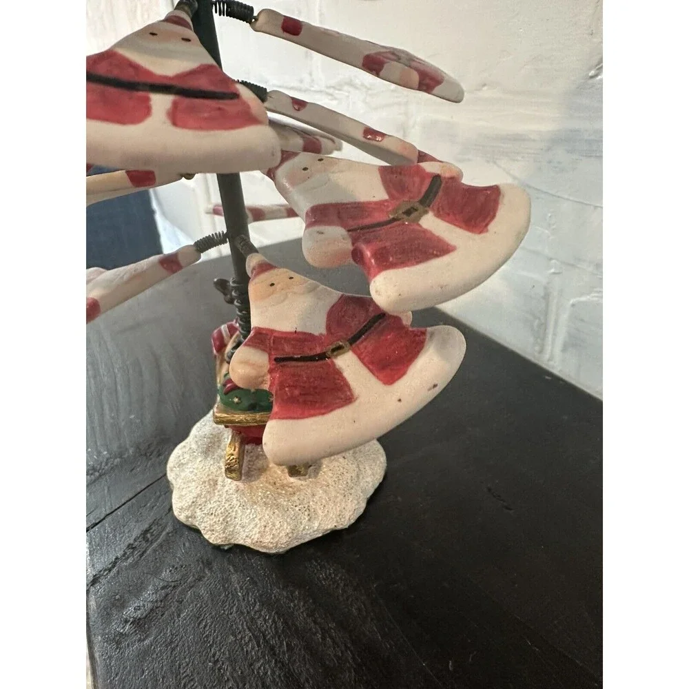 Vintage Shimmy Shake Santa Reindeer Sleigh Christmas Tree‎ Wiggle Wobble Springs